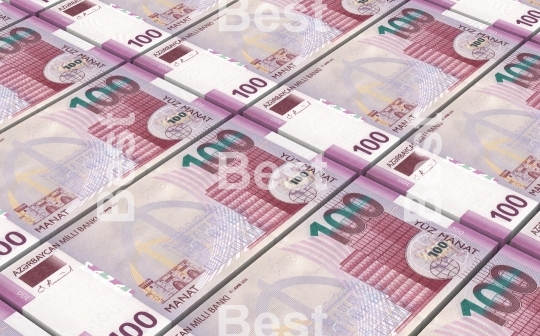 Azerbaijan manat bills stacked background