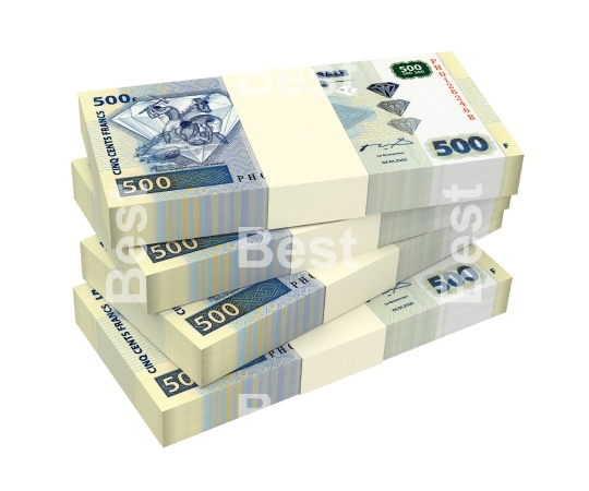 Congolese francs isolated on white background