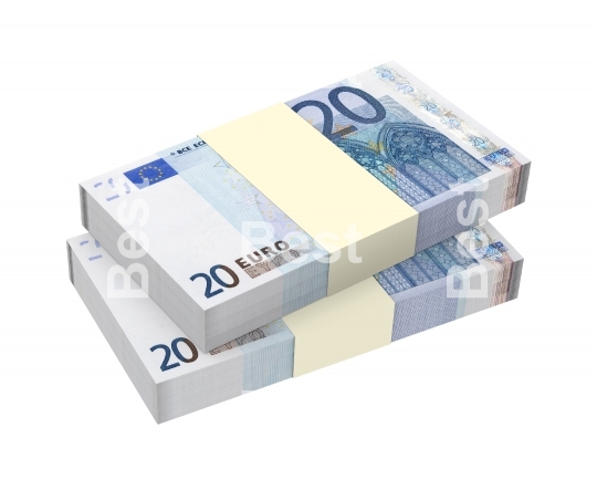 Euro money isolated on white background