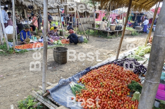 Market on Inle Lake in Myanmar