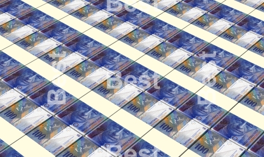 Swiss franc bills stacked background