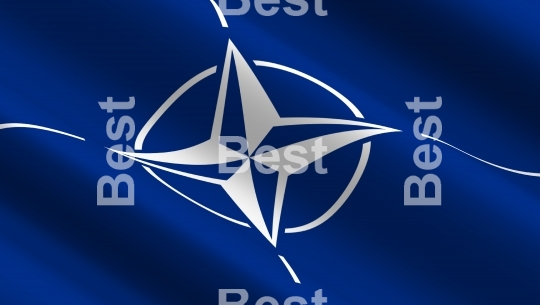 Waving flag of NATO organization