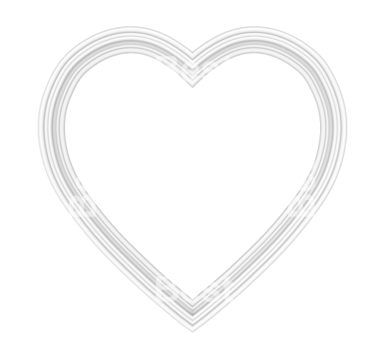 White heart picture frame isolated on white