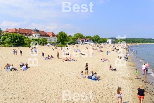 Beach in Sopot on a sunny day