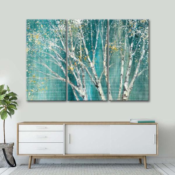 Blue Birch Multi Panel Canvas Wall Art by Julia Purinton