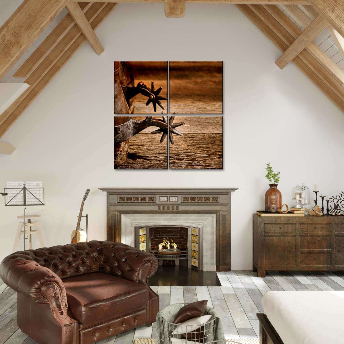 Cowboy Spurs Multi Panel Canvas Wall Art