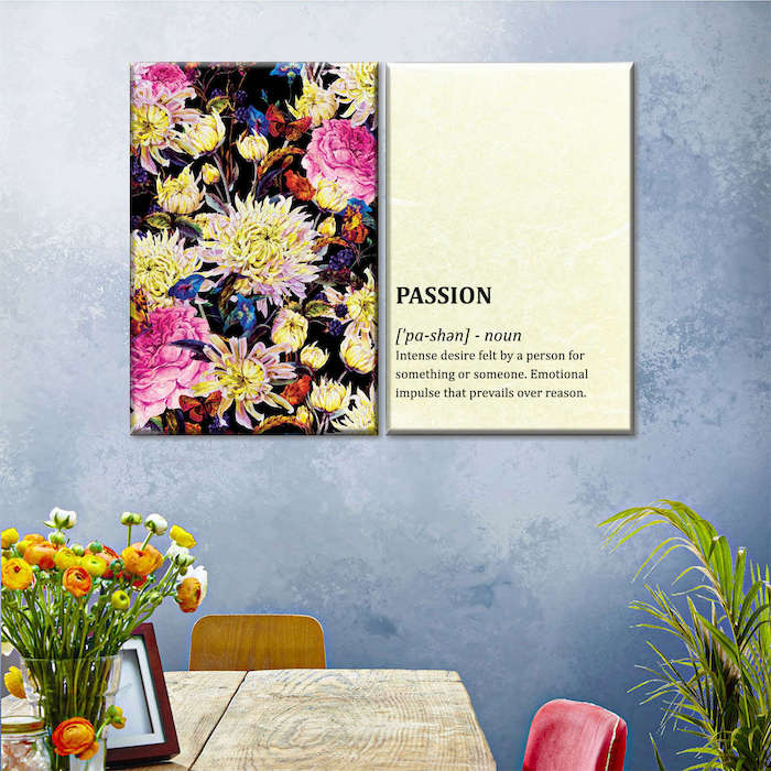 vibrant floral wall art