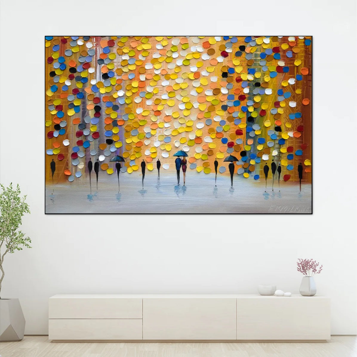 how to decorate a large blank wall