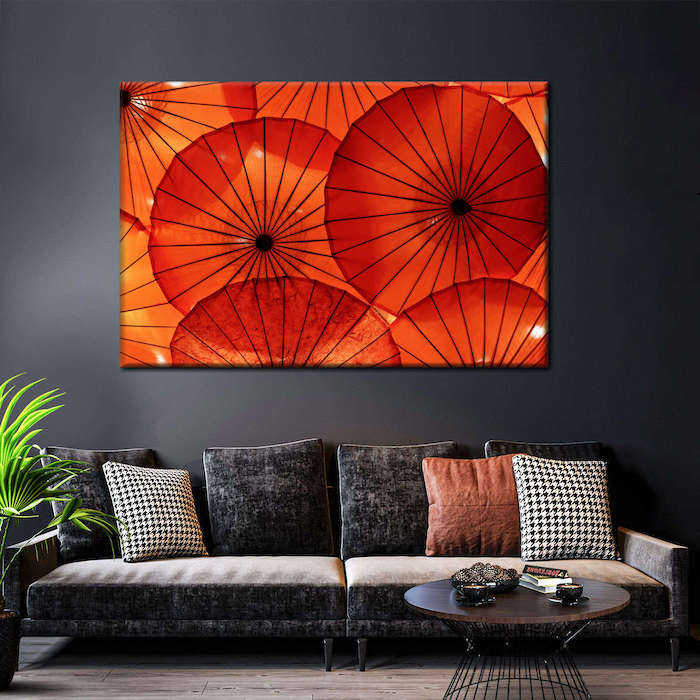 red orange decor