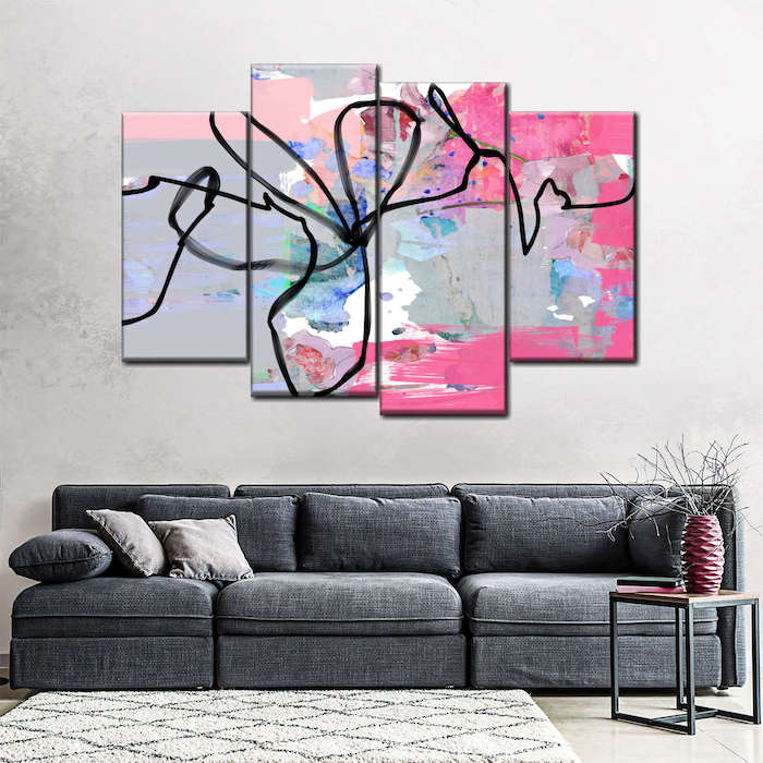 gray canvas wall art
