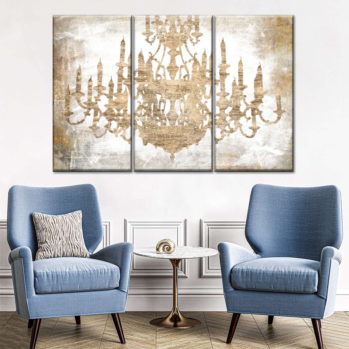 Chandelier Silhouette Multi Panel Canvas Wall Art