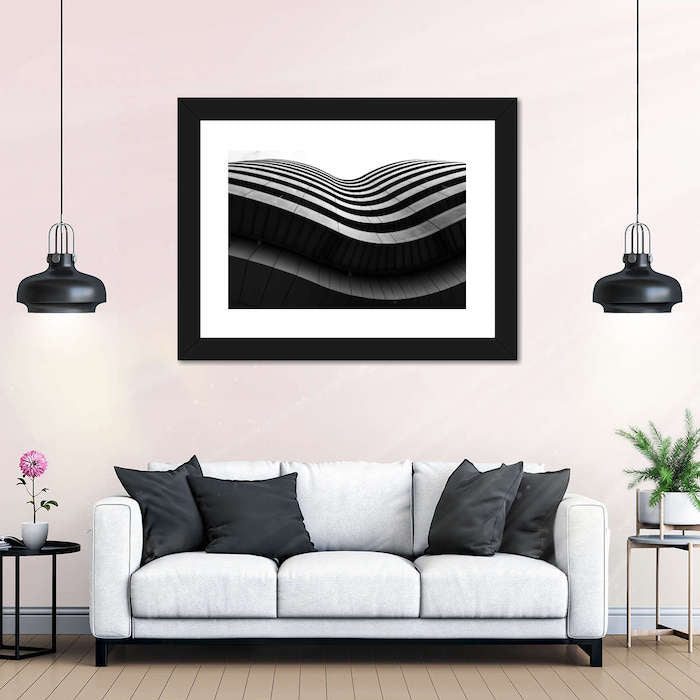 black framed picture