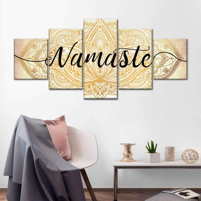Namaste Mehndi Art Multi Panel Canvas Wall Art