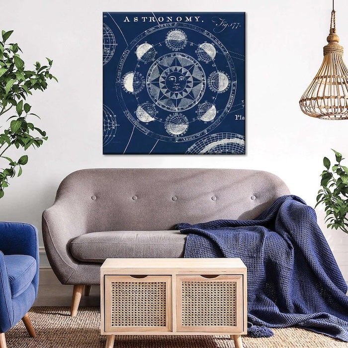 Navy and white wall art