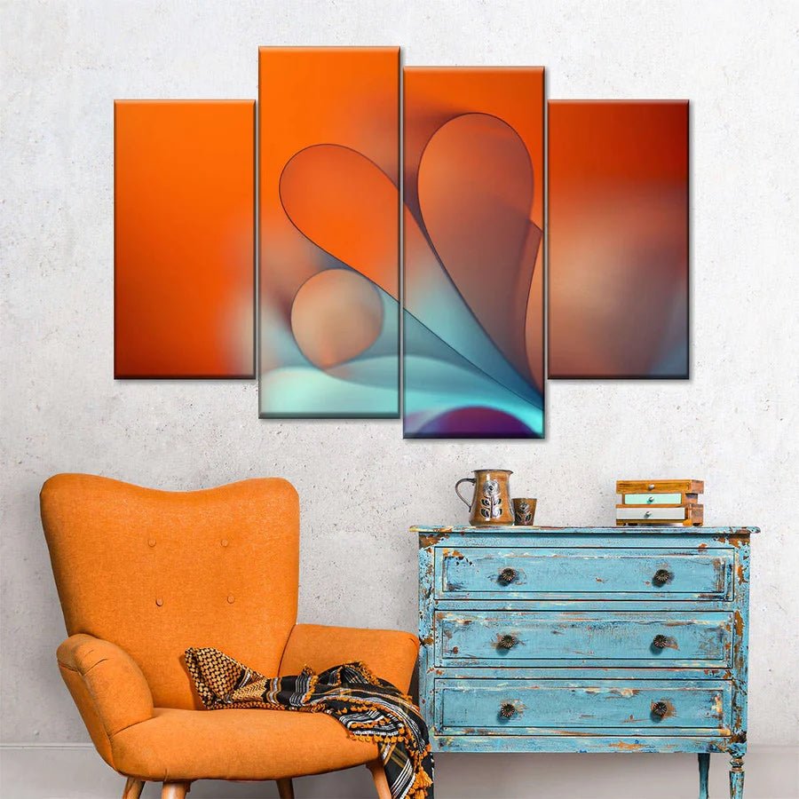 rust orange and blue wall art ideas