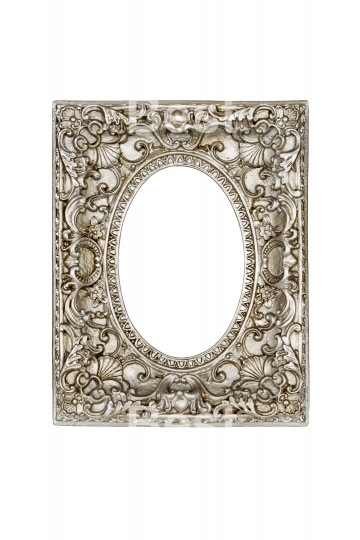 Old silver round picture frame