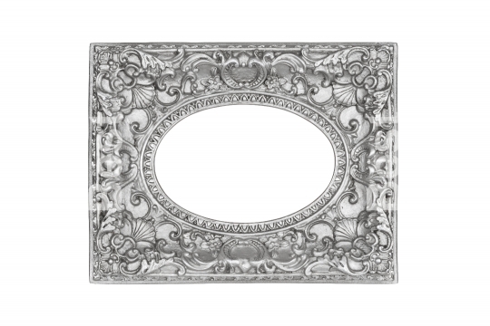 Silver round picture frame