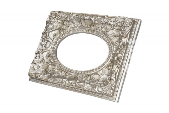 Old silver round picture frame