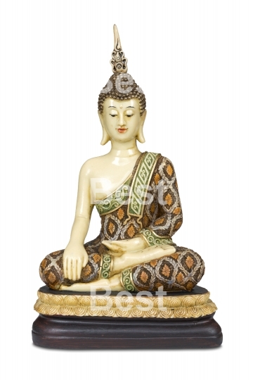 Antique colorful Buddha statue