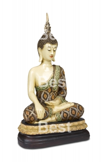 Antique colorful Buddha statue