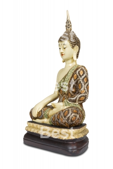 Antique colorful Buddha statue