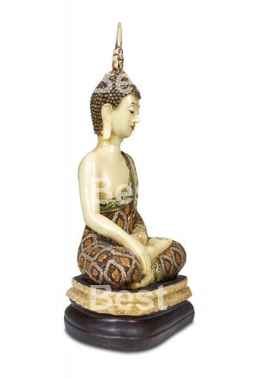 Antique colorful Buddha statue