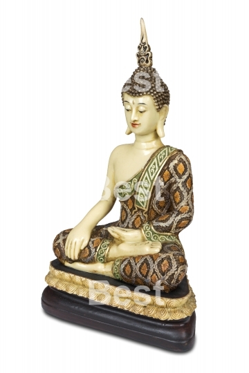 Antique colorful Buddha statue