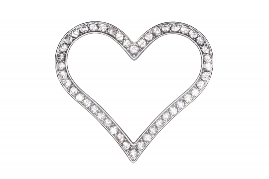 Silver heart picture frame
