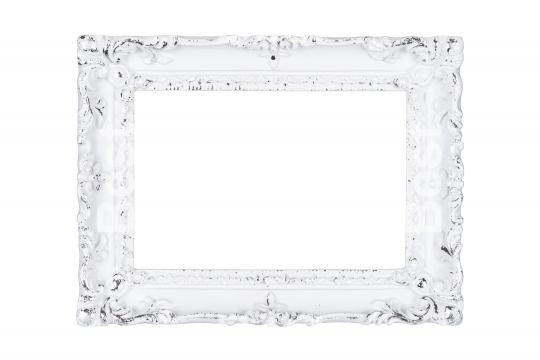 White carved picture frame