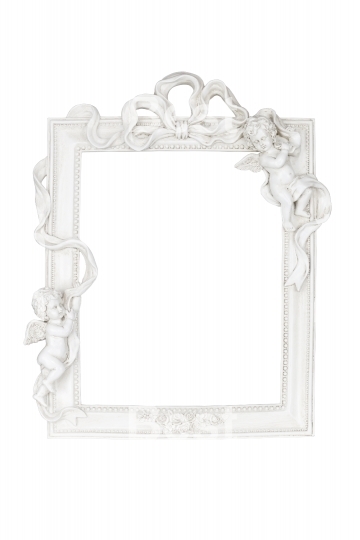 White picture frame with angels