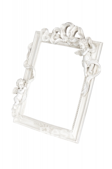 White picture frame with angels