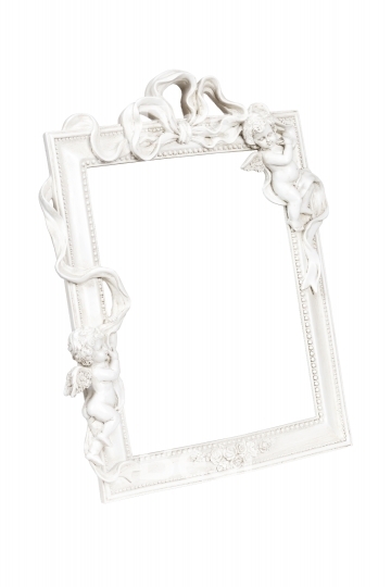 White picture frame with angels