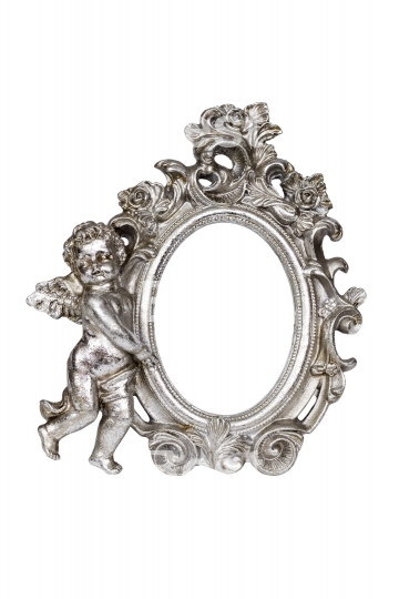 Oval baroque silver picture frame