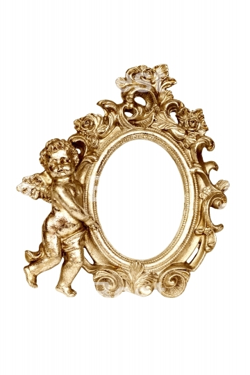 Oval baroque golden picture frame