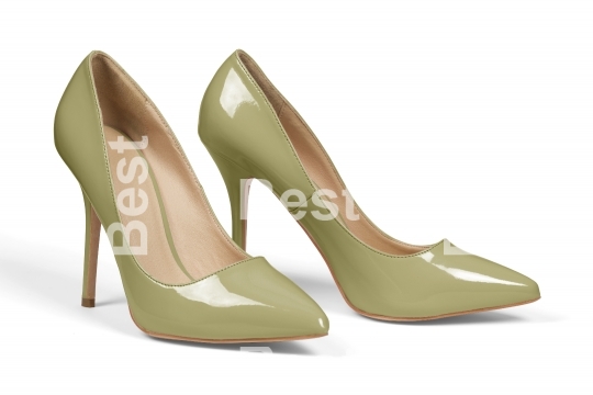 Olive high heel shoes