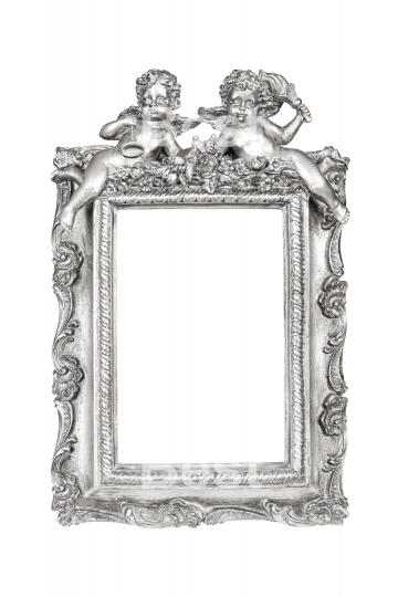 Silver picture frame with angels