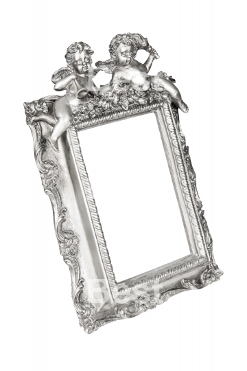 Silver picture frame with angels