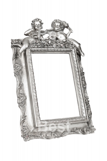 Silver picture frame with angels