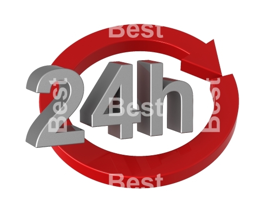 24 hours delivery sign. 