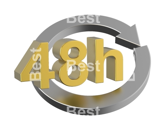 48 hours delivery sign. 
