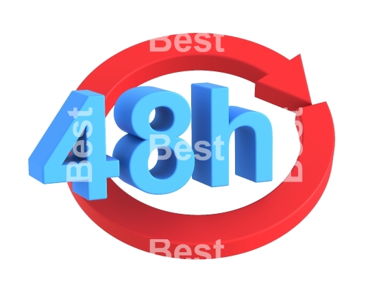 48 hours delivery sign. 