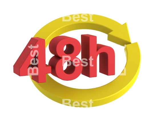 48 hours delivery sign. 