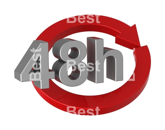 48 hours delivery sign. 