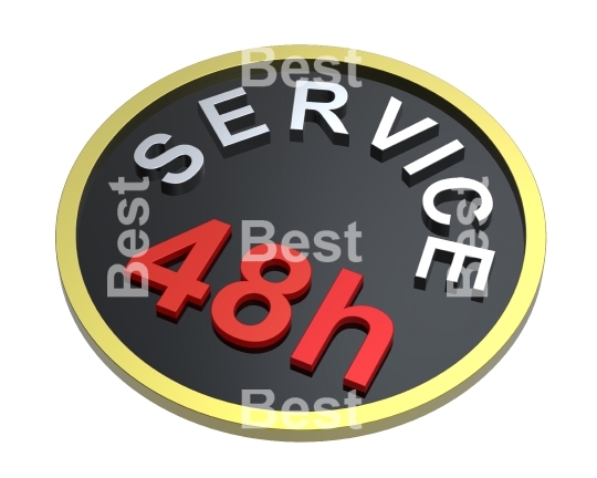 48 hours service sign.
