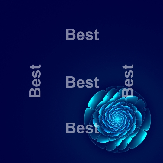 Abstract fractal flower isolated over blue background
