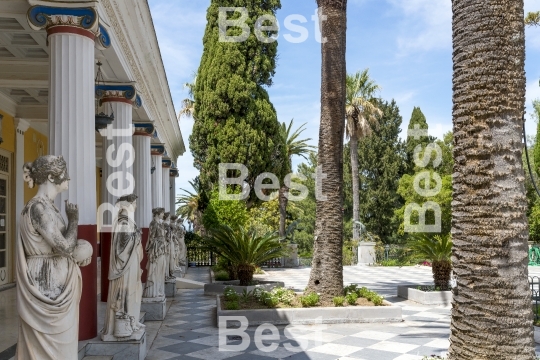 Achilleion palace in Gastouri on Corfu island, Greece. 