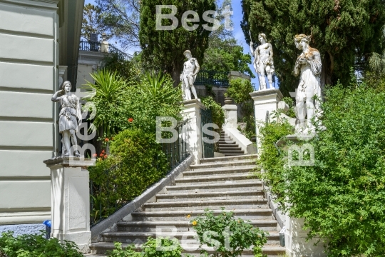 Achilleion palace in Gastouri on Corfu island, Greece. 