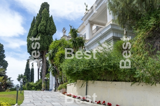 Achilleion palace in Gastouri on Corfu island, Greece. 