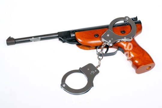 Airgun with handcuffs