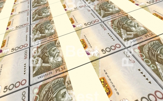 Albanian lek bills stacked background